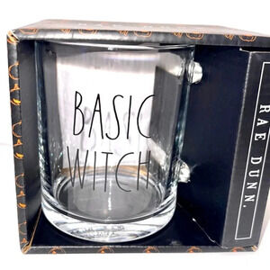 NEW Rae Dunn Halloween BASIC WITCH 18oz Clear Glass Mug